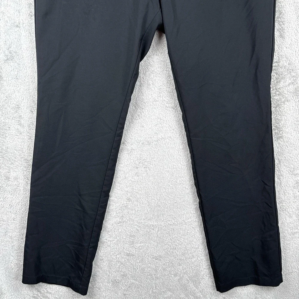 Adidas Golf Pants Men 34x34 Black Straight Leg Athletic Logo Athleisure Mid Rise